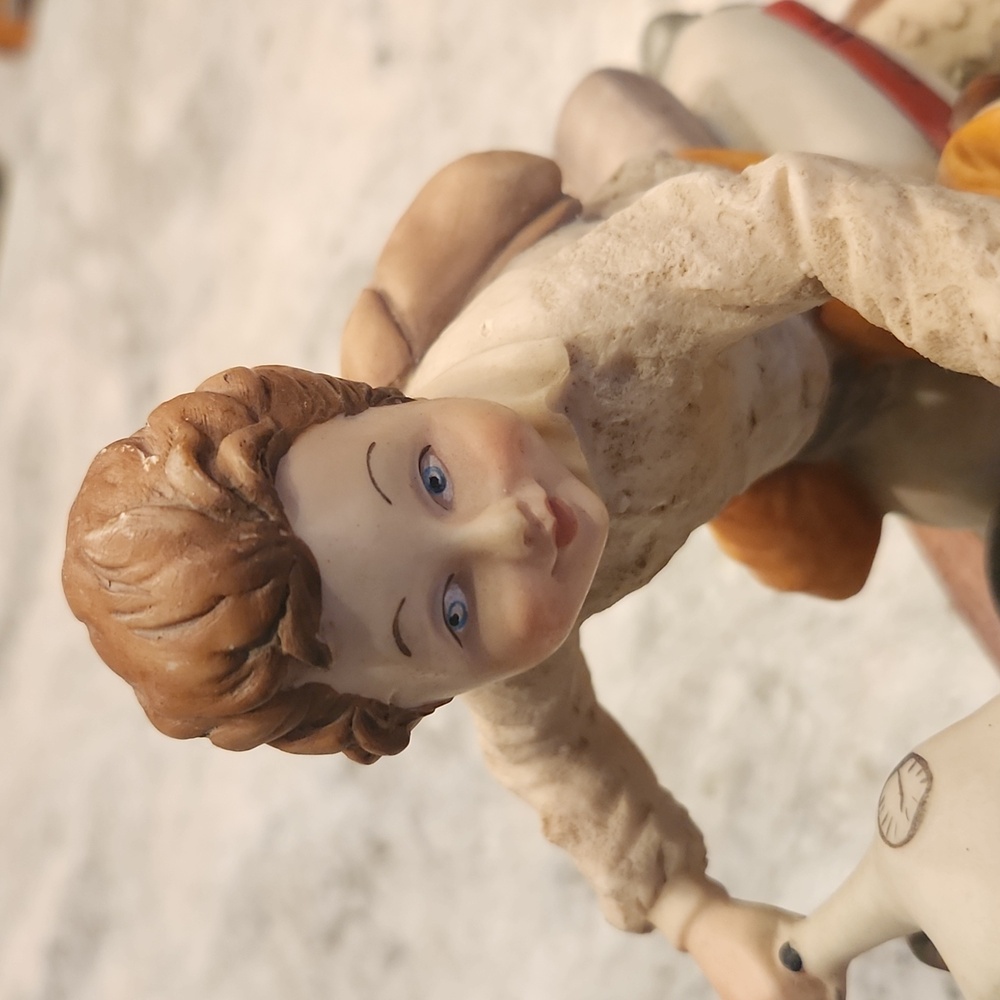 Vintage Capodimonte Figure Italy Boy Vespa - Picture 4 of 11